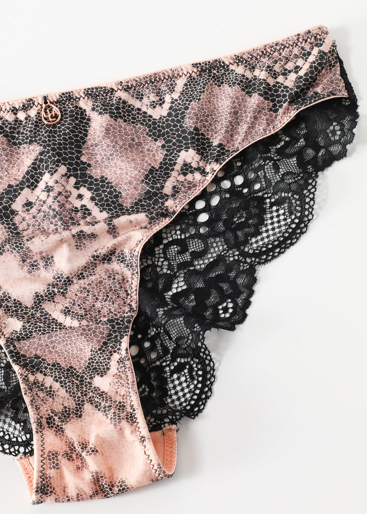 CHIARA Plus Seductive Brief Panties With Snake Print