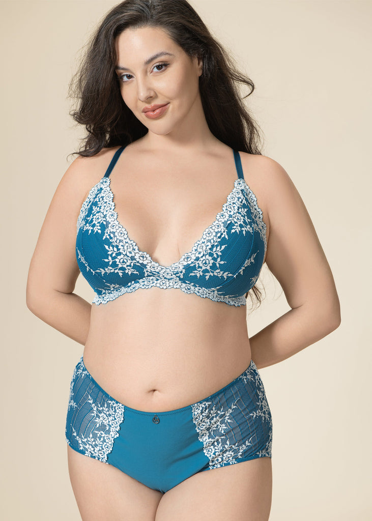 JASMINE Lace Wireless Molded Cup Plunge Bra-imgsize-38D