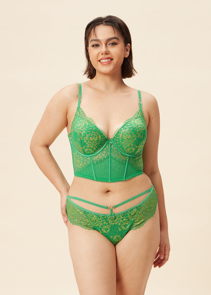 SHARON Sexy Push-Up Mesh Corset Long Bra-imgsize-38D