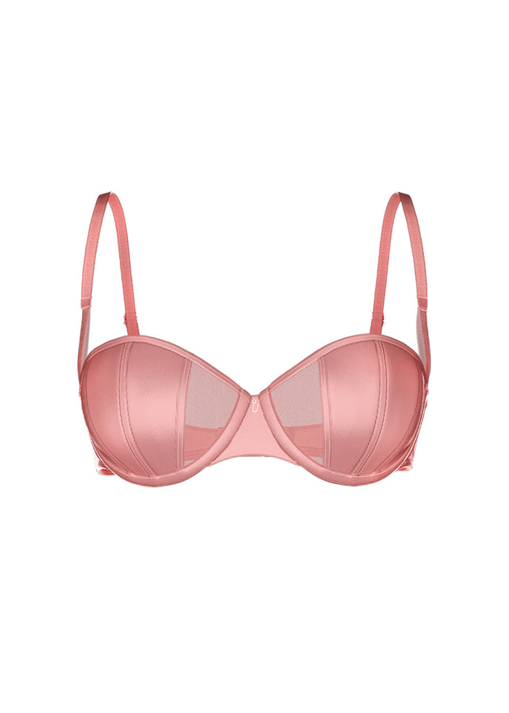 AVA Plus Sexy Pink Underwired Demi Balconette Bra