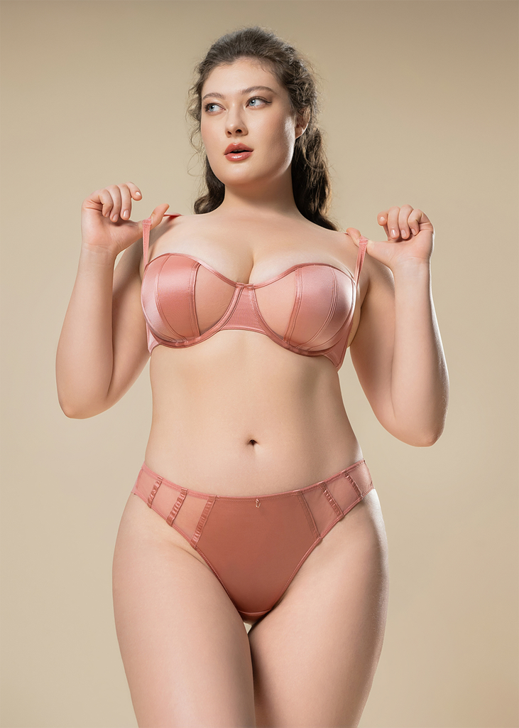 AVA Plus Sexy Pink Underwired Demi Balconette Bra