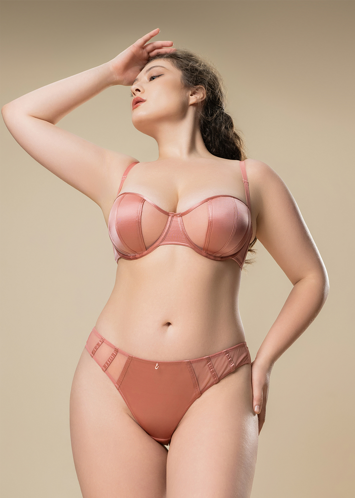 AVA Plus Sexy Pink Mesh Tanga Panties