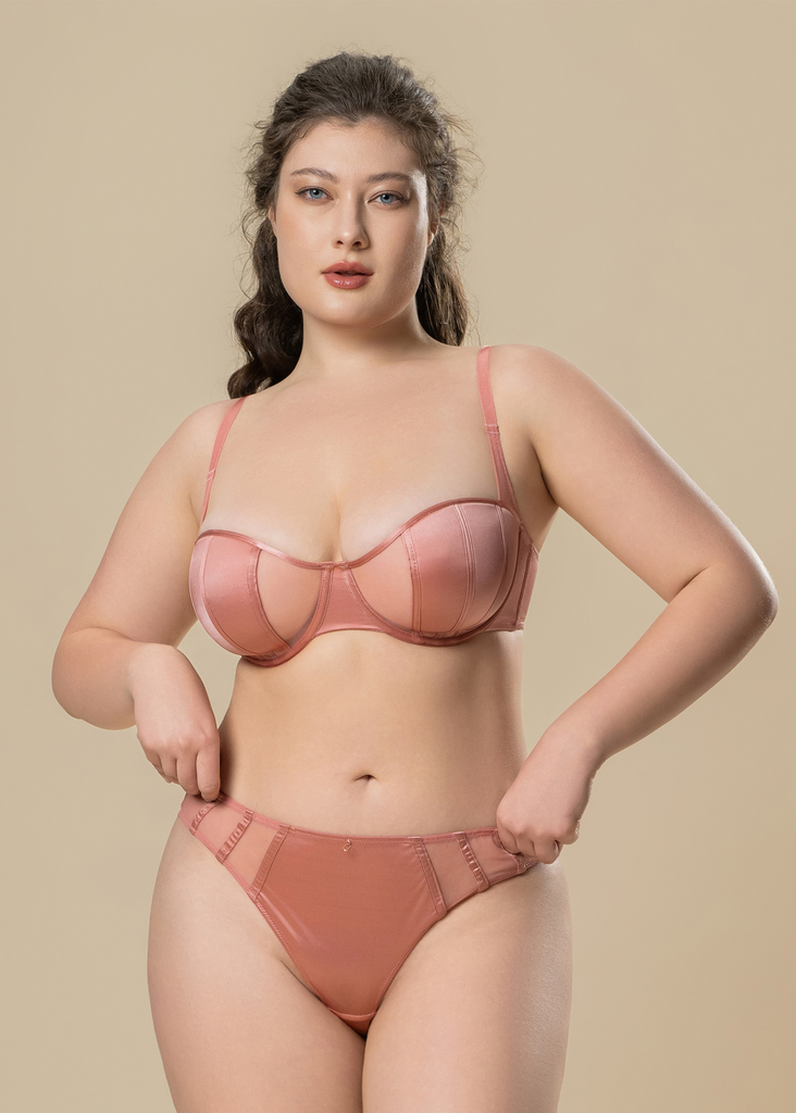 AVA Plus Sexy Pink Mesh Tanga Panties