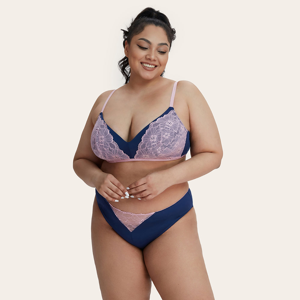 IRENE Lace Wireless Molded Triangle Bralette Bra-imgsize-40D