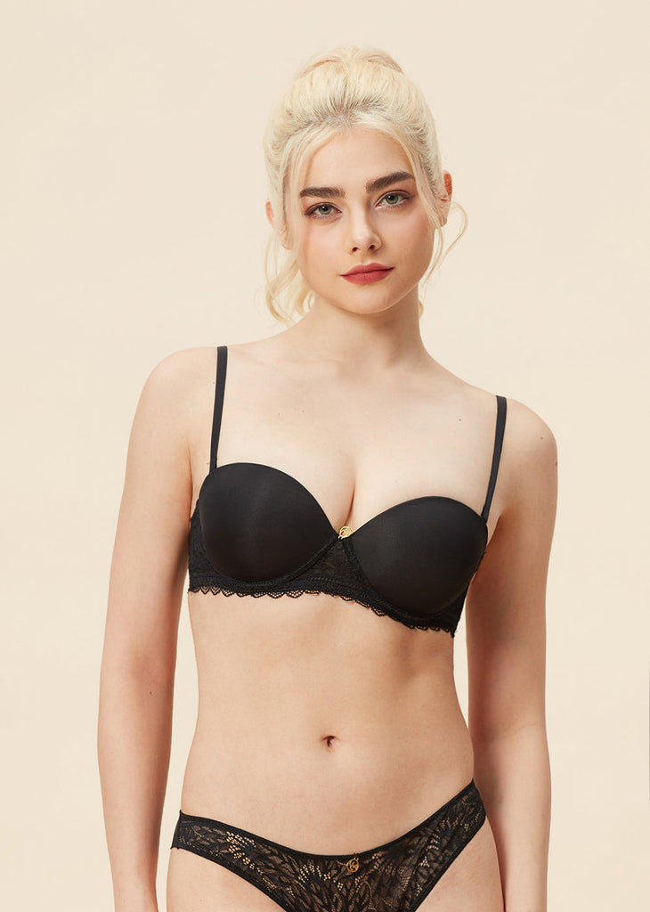 JAYNA Lace Balconette Push-up Convertible Straps Bra