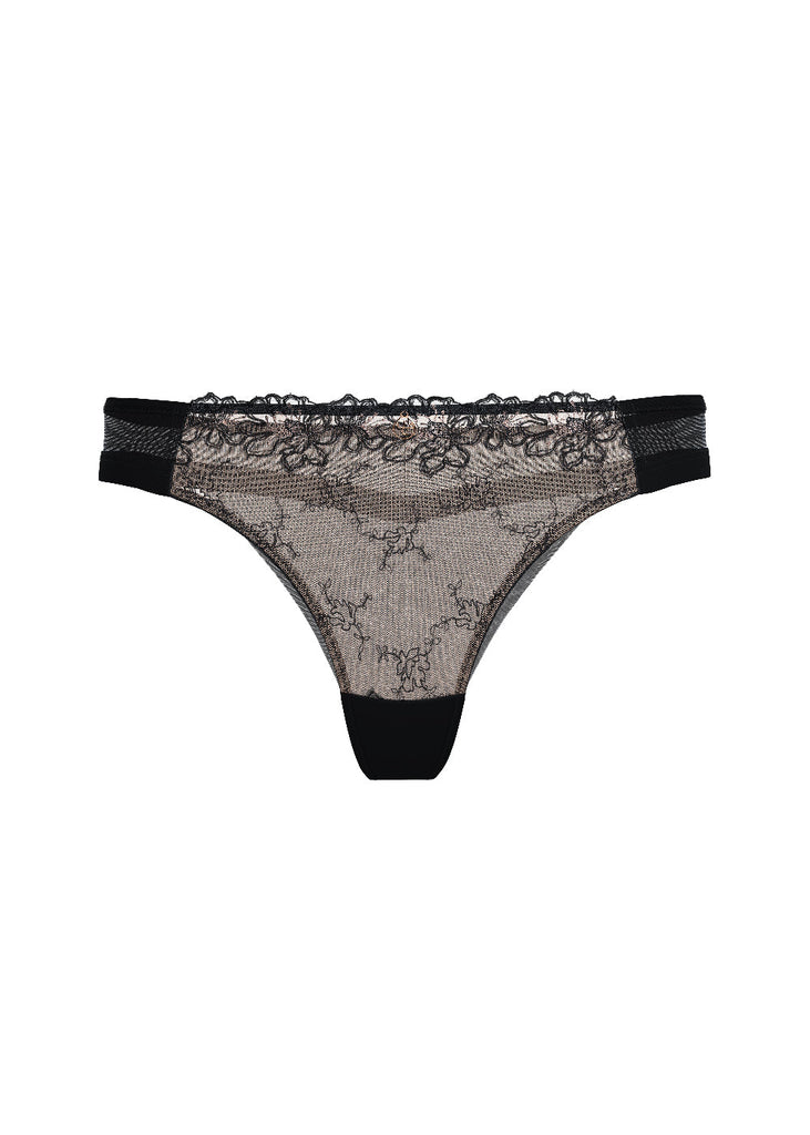 JESSA Sexy Black Lace Tanga Panties