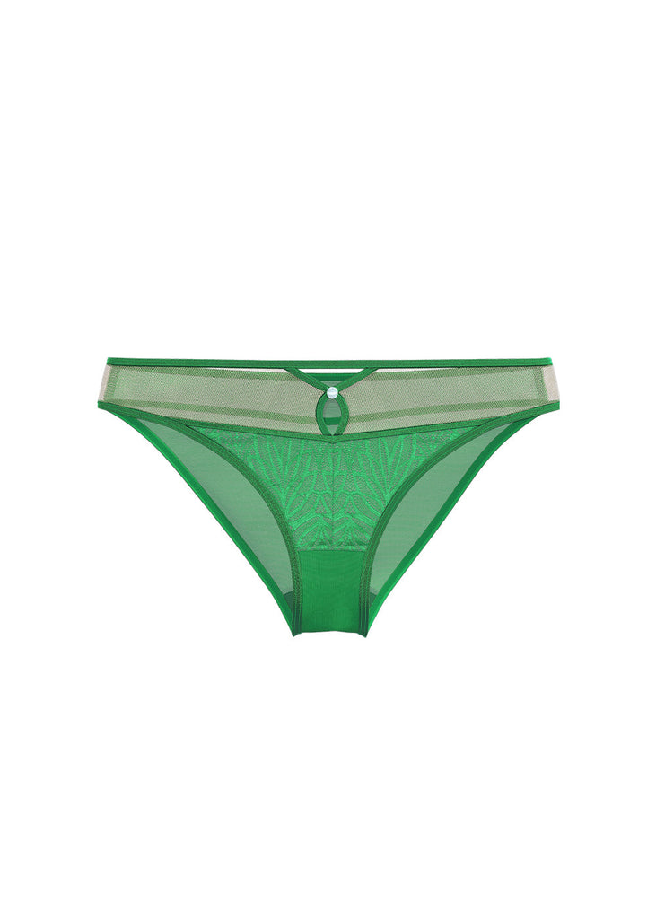 KALINA Plus Green Lace Briefs with Keyhole Detail