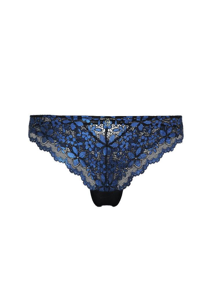 ROSALIE Seductive Black Blue Lace Tanga Panties