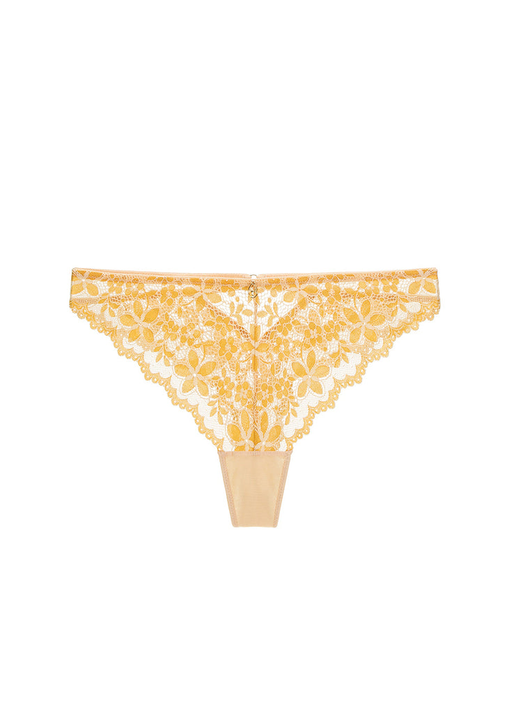 ROSALIE Plus Seductive Ginger Yellow Lace Tanga Panties