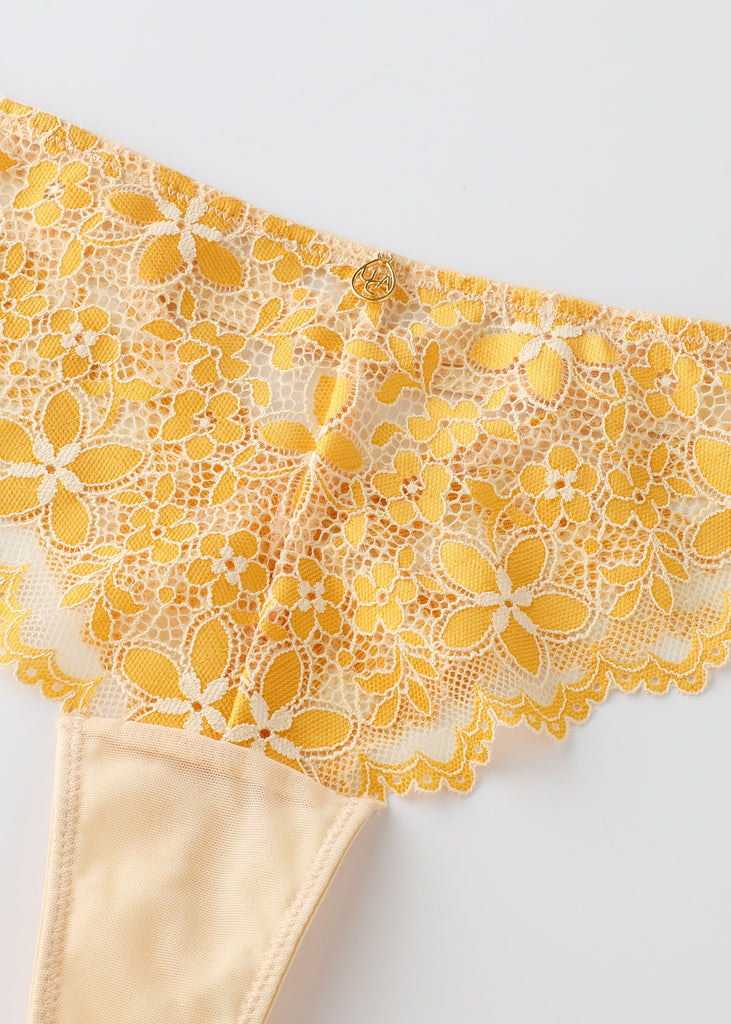ROSALIE Seductive Ginger Yellow Lace Tanga Panties